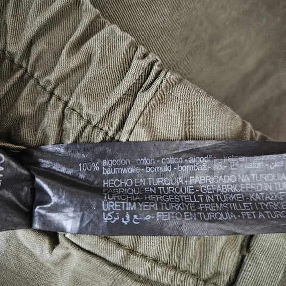 Zara Relaxed Daily Pants Olive Green Pleated High Rise Wide Barrel Ankle Pant - Picture 5 of 5